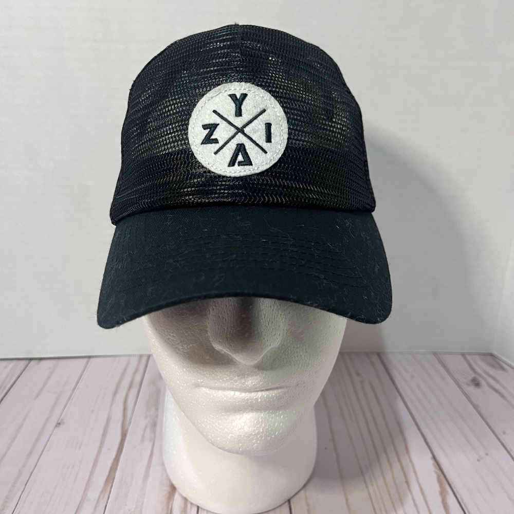 ZYIA Mesh Trucker Snap Back Hat Black